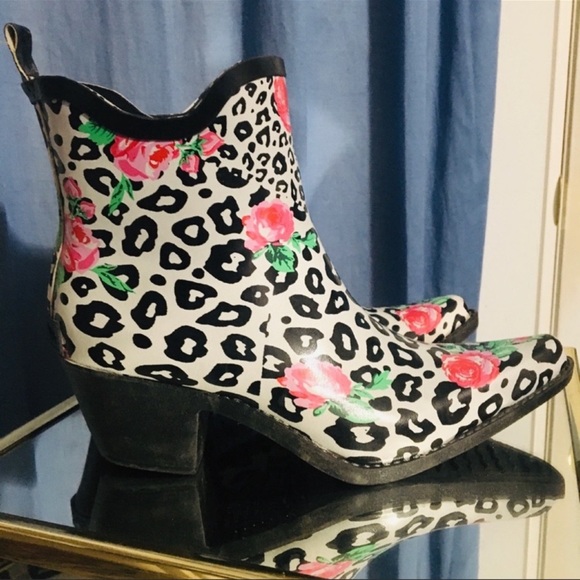 Corkys Shoes Corkys Leopard And Rose Print Rain Boots Poshmark